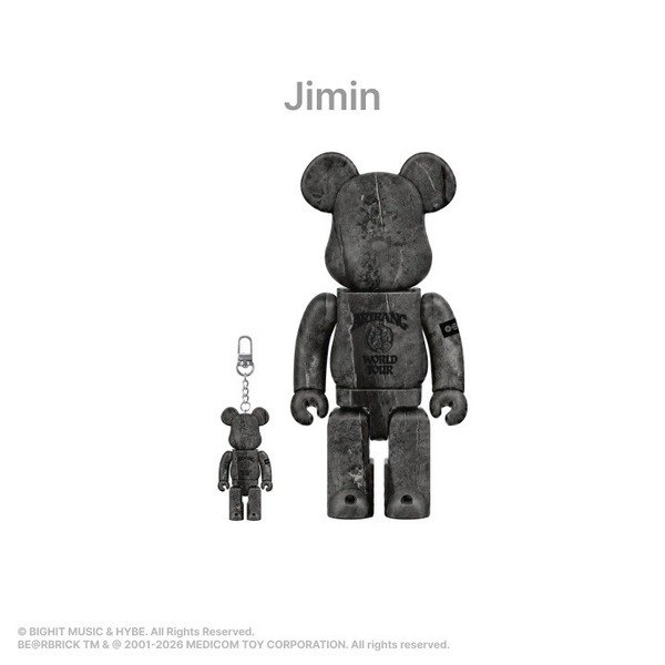代購 BTS × BE@RBRICK 庫柏力克熊 JIMIN 朴智旻 400% 100%,圖片 1/1