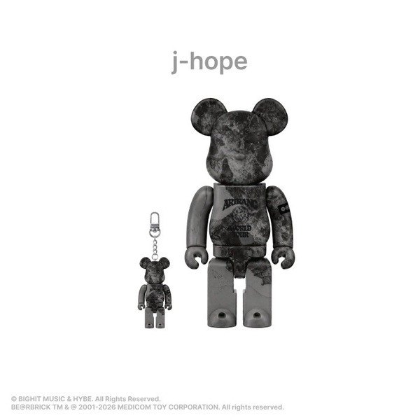 代購 BTS × BE@RBRICK 庫柏力克熊 J-hope 鄭號錫 400% 100%,圖片 1/1