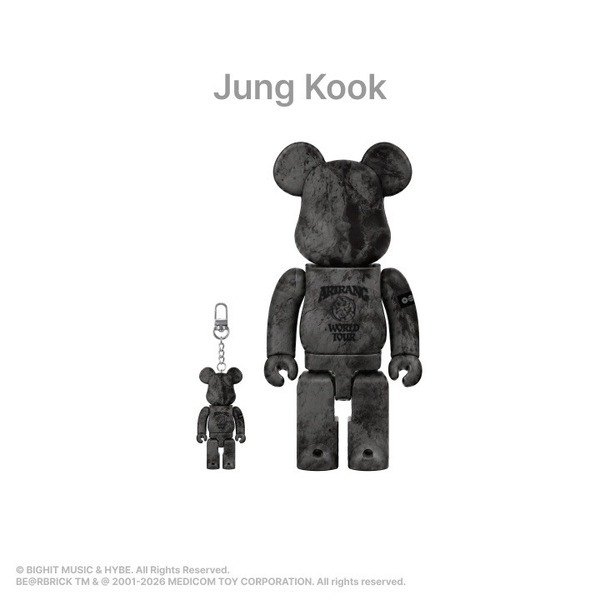 代購 BTS × BE@RBRICK 庫柏力克熊 JUNG KOOK 田柾國 400% 100%,圖片 1/1