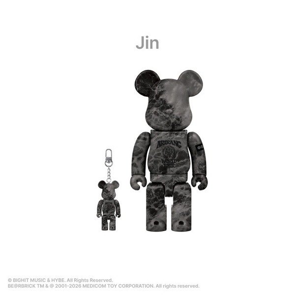 代購 BTS × BE@RBRICK 庫柏力克熊 Jin 金碩珍 400% 100%,圖片 1/1